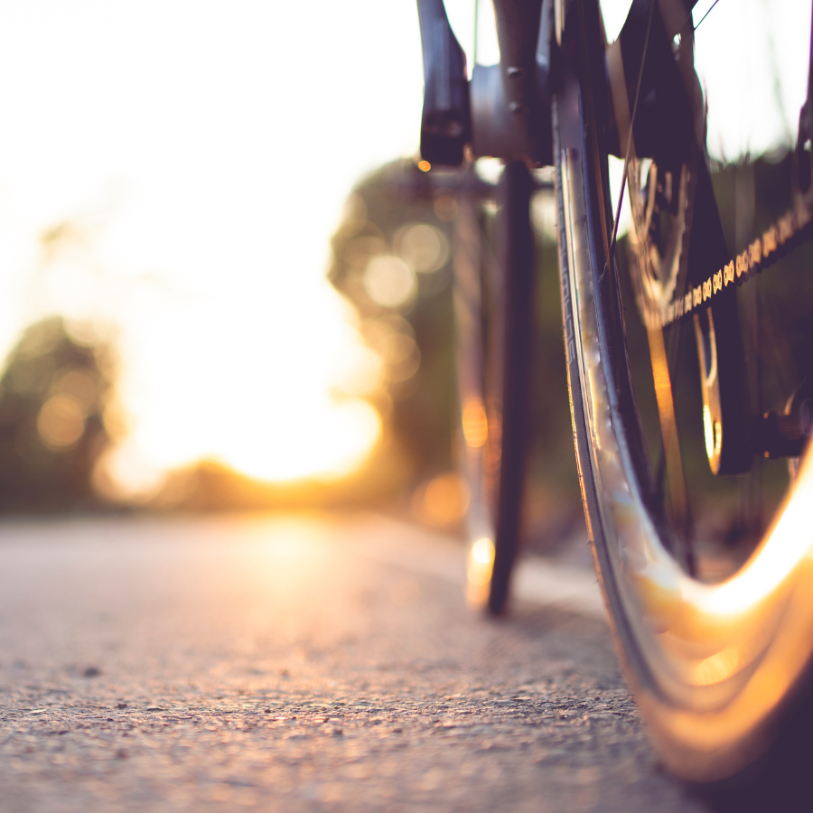 Bike tires on pavement 